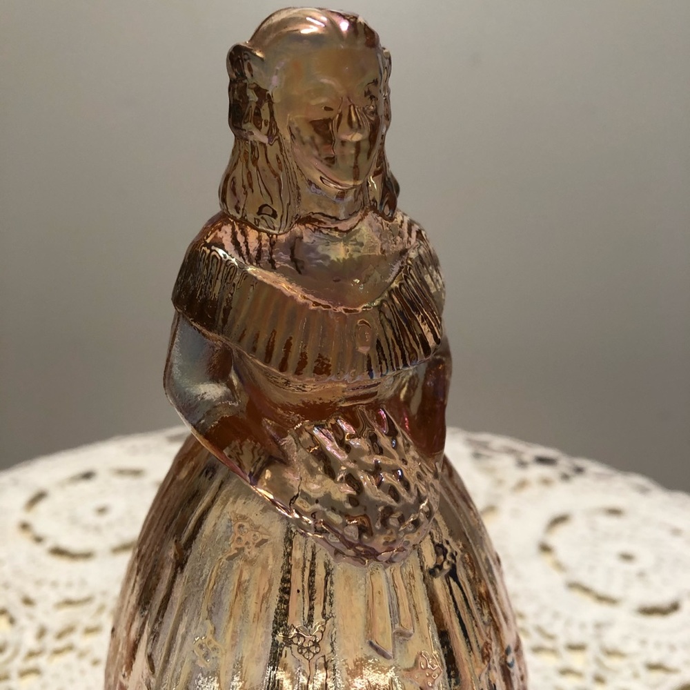 PRICE DROP 
Authentic Lennox pink imperial carnival glass Bell
Was $42. NOW $30.
